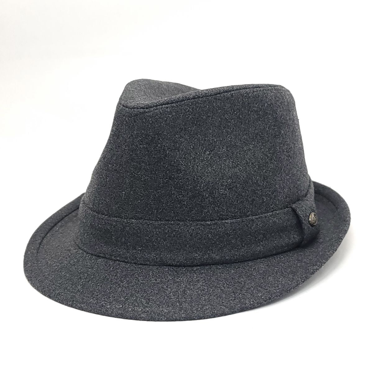 Fedora Hat - F5032, 100% Wool Solid Colour, Multi-Coloured, 2-sizes Charcoal Fashion Hat