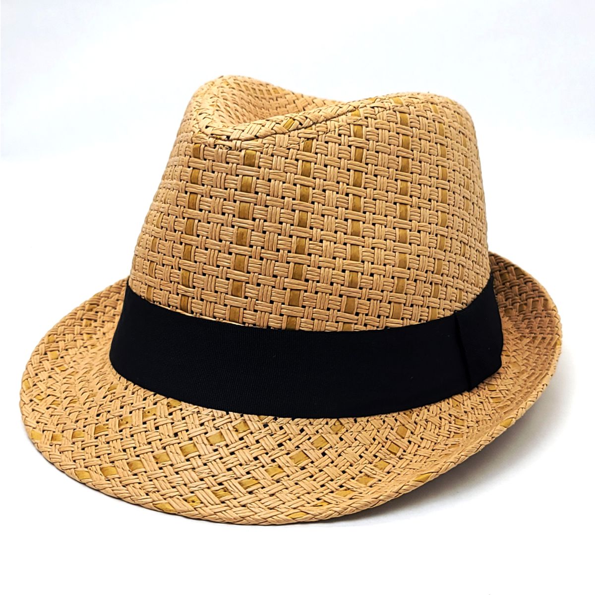 Fedora Hat FD183- 100% Straw, Brown & Natural, S/M & L/XL Brown Fashion Hat Summer