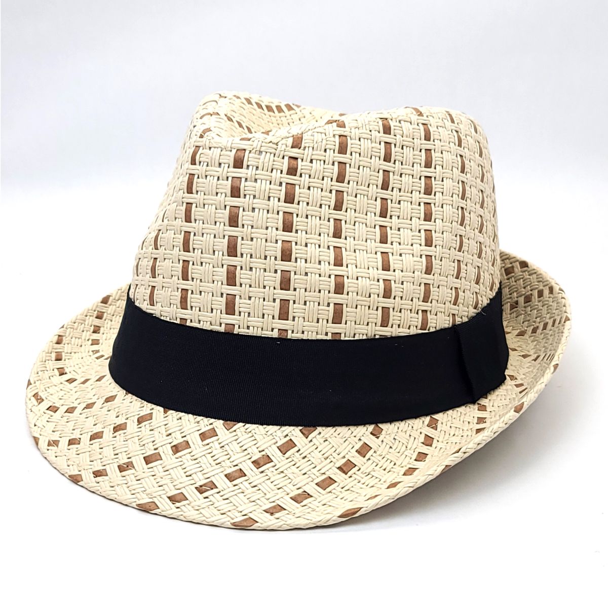 Fedora Hat FD183- 100% Straw, Brown & Natural, S/M & L/XL Natural Fashion Hat Summer