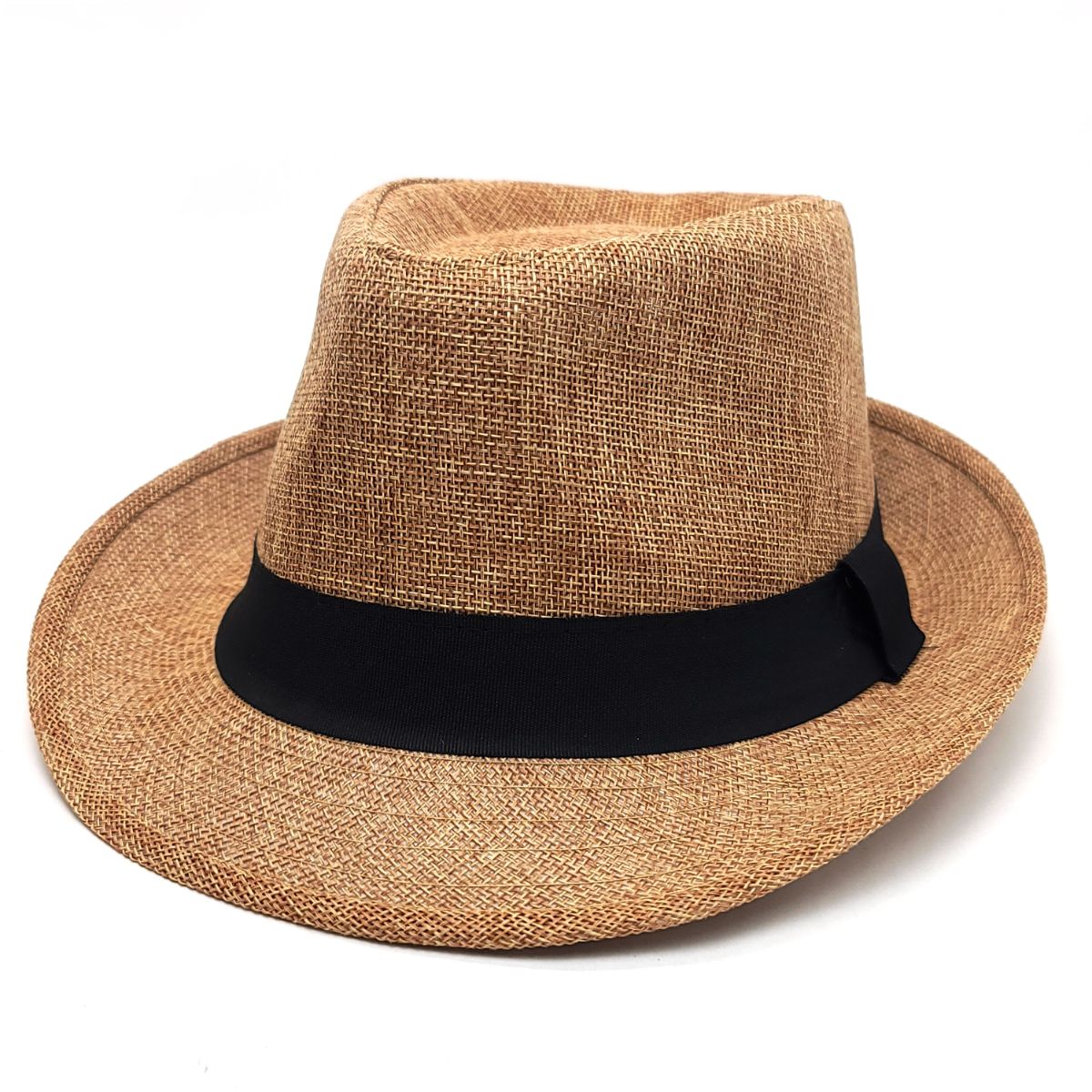 Fedora Hat - F6051, 100% Linen, Multi-Coloured, OSFA, Adjustable Brown OSFA Fashion Hat New