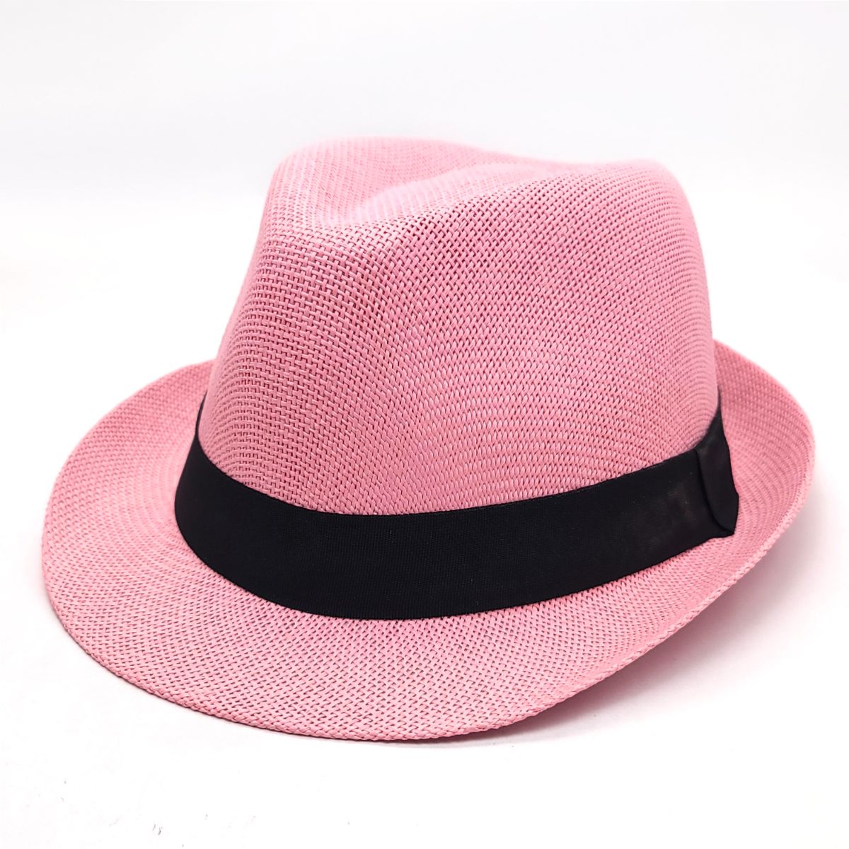 Fedora Hat - F2781, 100% Straw, Multi-Coloured, OSFA, Adjustable Pink OSFA Fashion Hat New
