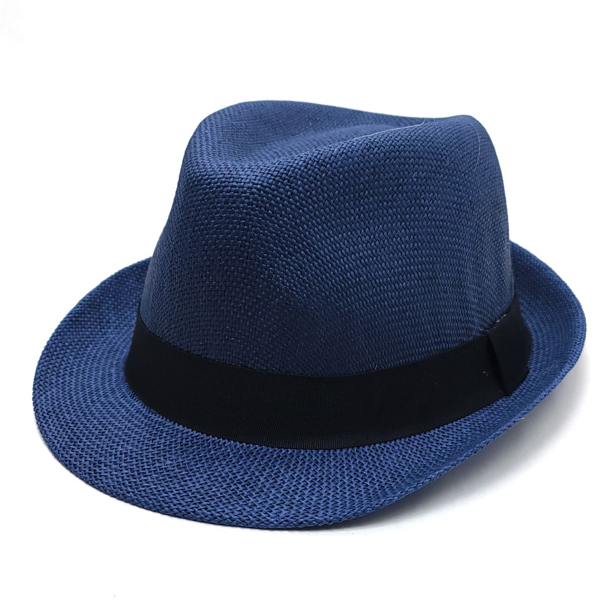 Fedora Hat - F2781, 100% Straw, Multi-Coloured, OSFA, Adjustable Navy OSFA Fashion Hat New