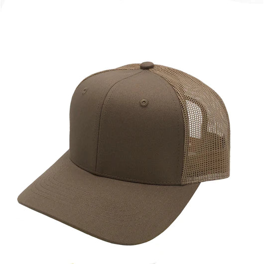 GNV-003M - Premium Pro Style 6 Panels Mesh Trucker Cap Khaki One Size 6 PANELS COTTON / POLYESTER CURVE HIGH PROFILE MESH nissi caps SNAPBACK STRUCTURED UNISEX