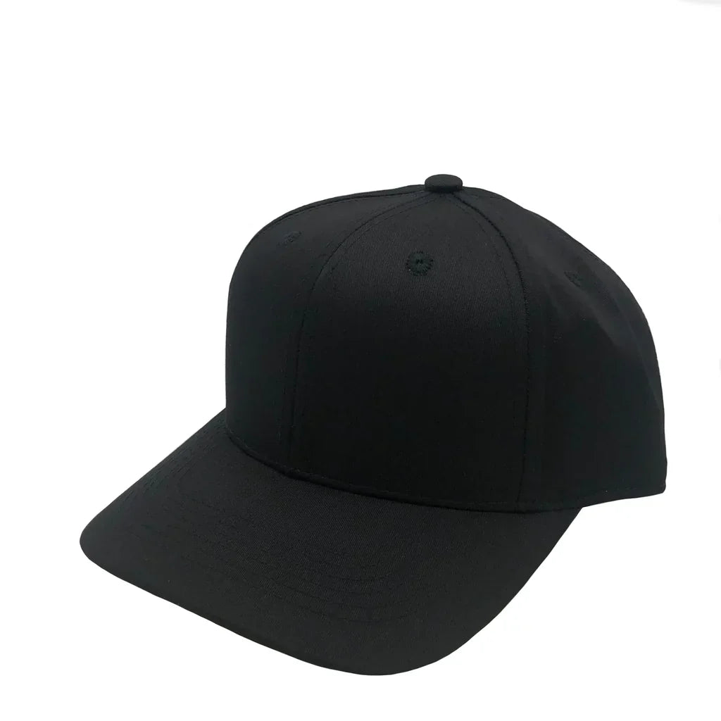 GNV-004 - Premium Pro Style 6 Panels Cap Black One Size 6 PANELS COTTON / POLYESTER CURVE HIGH PROFILE nissi caps SNAPBACK STRUCTURED UNISEX