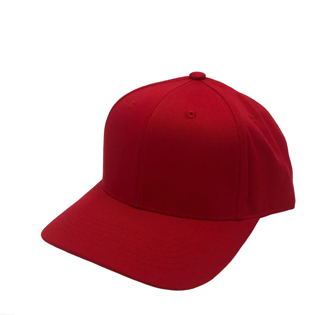 GNV-004 - Premium Pro Style 6 Panels Cap Red One Size 6 PANELS COTTON / POLYESTER CURVE HIGH PROFILE nissi caps SNAPBACK STRUCTURED UNISEX