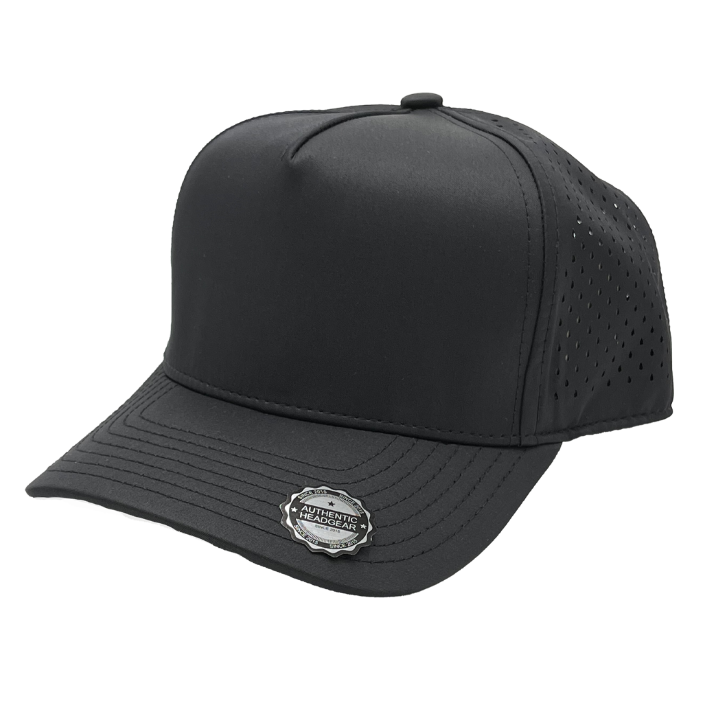 GNV-DT724 - 5 Panels Droplets Mesh Curved Bill Black One Size 5 PANELS CURVE hats HIGH PROFILE MESH nissi caps POLYESTER SNAPBACK STRUCTURED UNISEX
