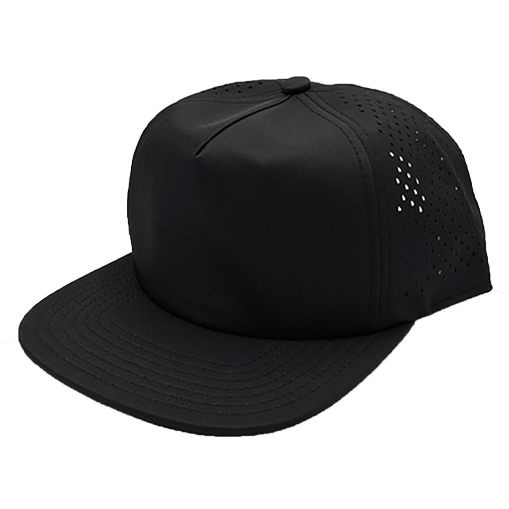 GNV-DT724FVN - 5 Panels Droplets Mesh Flat Bill Black One Size 5 PANELS 5 PANELS - UNSTRUCTURED FLAT hats HIGH PROFILE MESH nissi caps POLYESTER SNAPBACK UNISEX UNSTRUCTURED