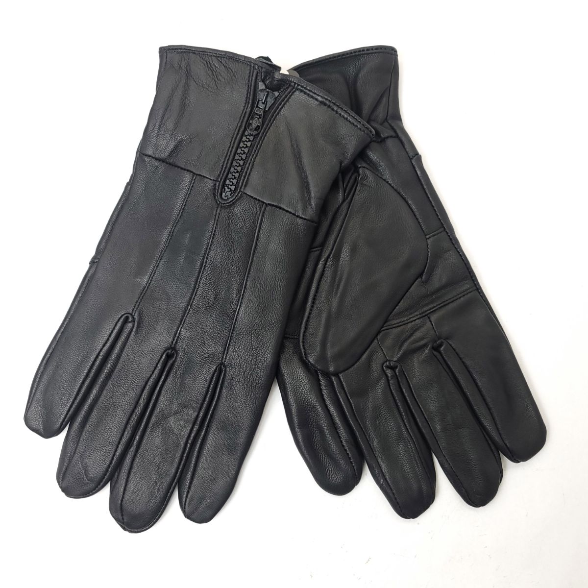 Men's Leather Gloves with Zipper - GL2371, Genuine Leather, 4 Sizes Dozen Special winter accessories
