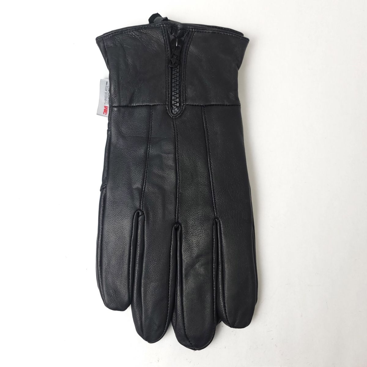 Men's Leather Gloves with Zipper - GL2371, Genuine Leather, 4 Sizes Dozen Special winter accessories