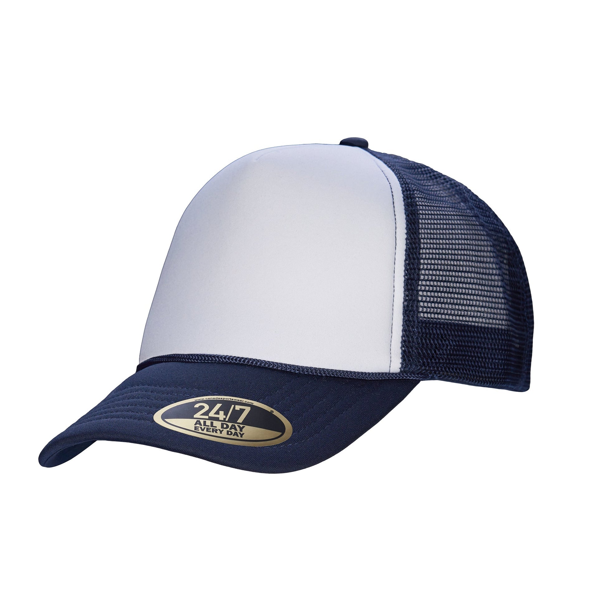 H08210 - Retro - 5-Panel Foam Snap Back Trucker Cap White Navy 08210 5-panel 8210 __label:7 Colors __label:IN-STOCK foam rope