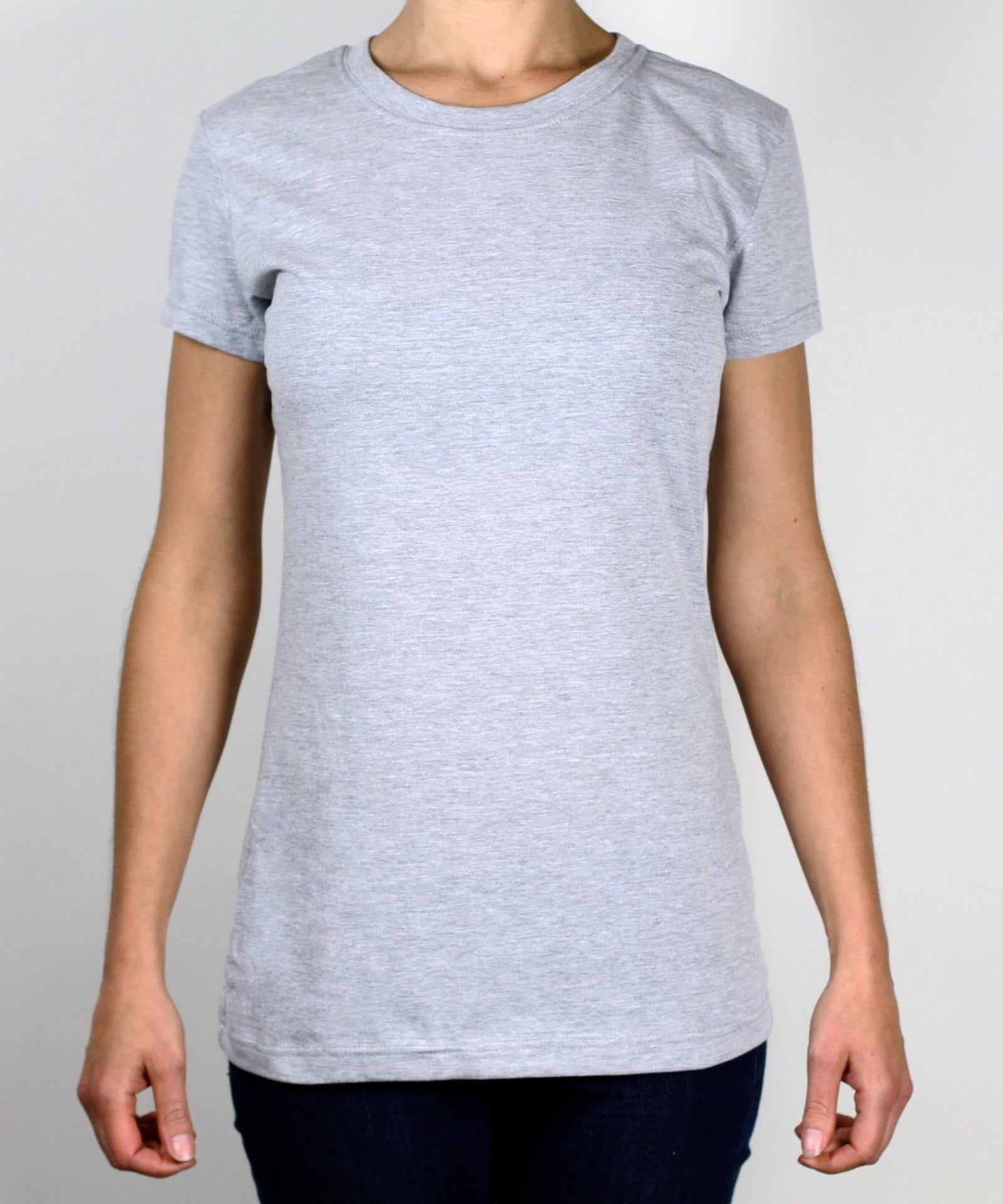 47182 - Women's Eiffel Tee Shirt Heather Grey CLOSEOUT COTTON FITTED Lightweight ON SALE OPTIMA tearaway TEES WOMEN