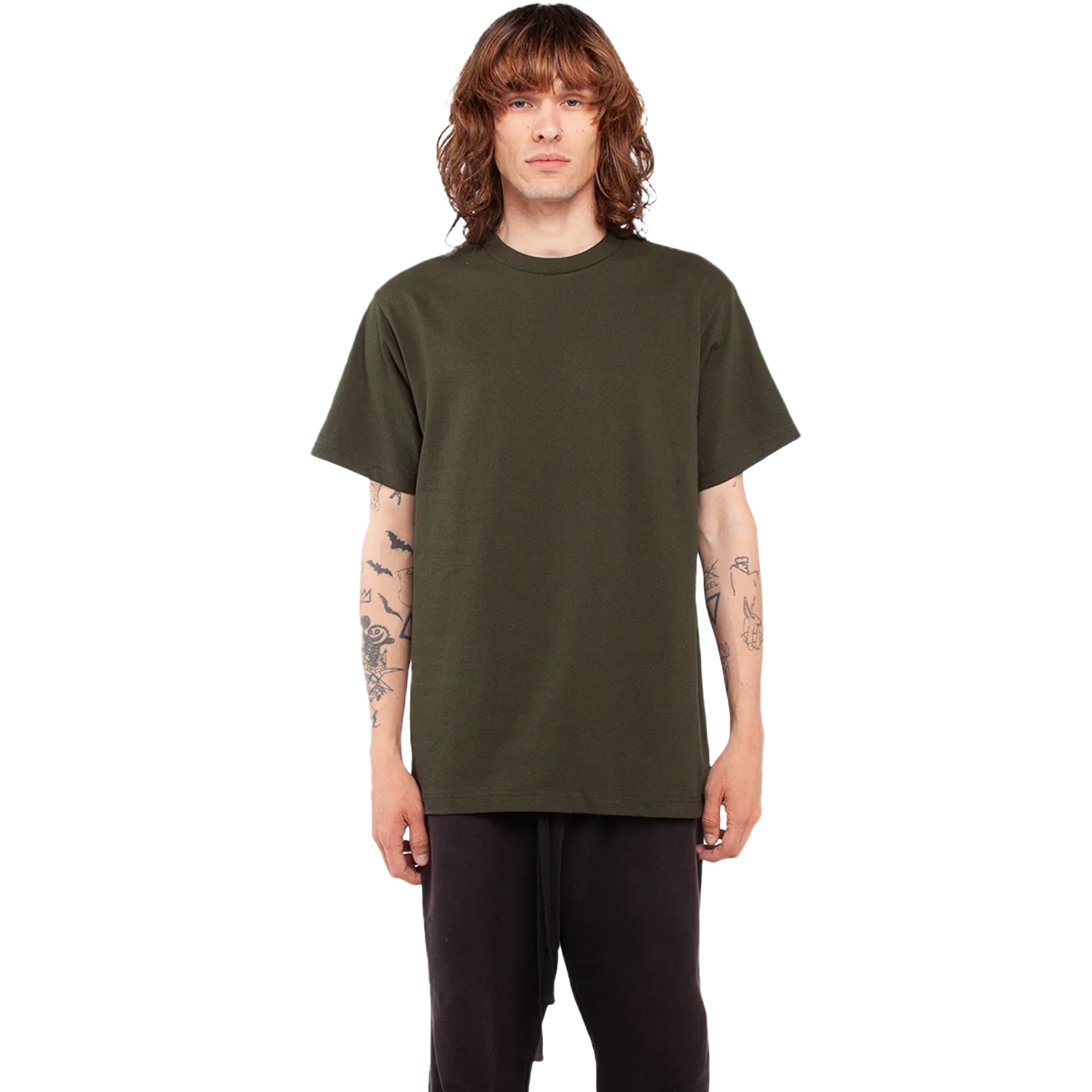 Active Short Sleeve - 6.0 oz Hunter Green Active COTTON MEN MIDWEIGHT Shaka Wear SHORTSLEEVES shsdparentproduct tearaway UNFITTED