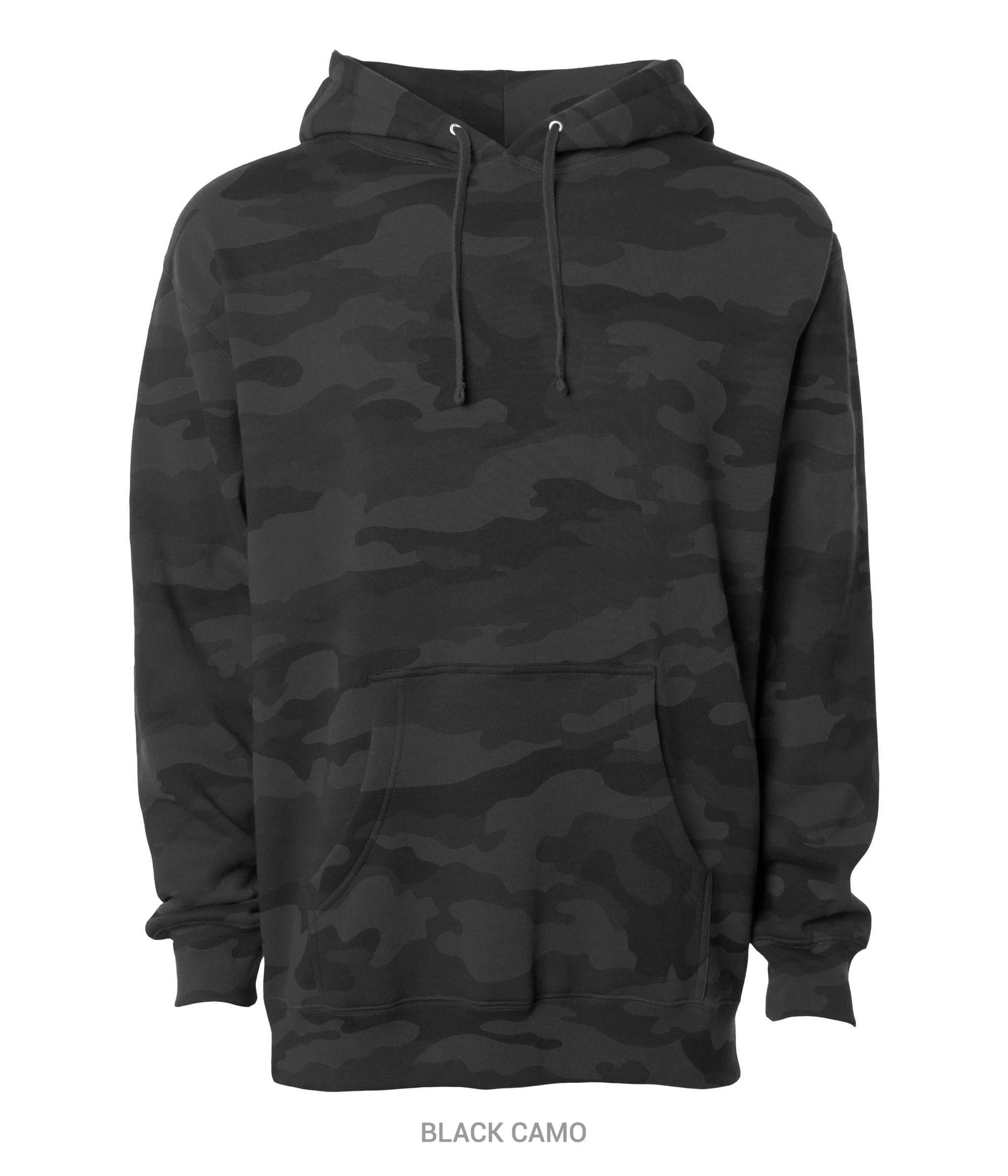 IND4000 - Men's Heavyweight Hooded Pullover Sweatshirt Black Camo 4000 BASIC FLEECE Classic COTTON / POLYESTER essentials Heavyweight hoodie ind IND4000 INDEPENDENT MEN Men's pullover PULLOVERS REGULAR shsdparentproduct sweatshirt tearaway