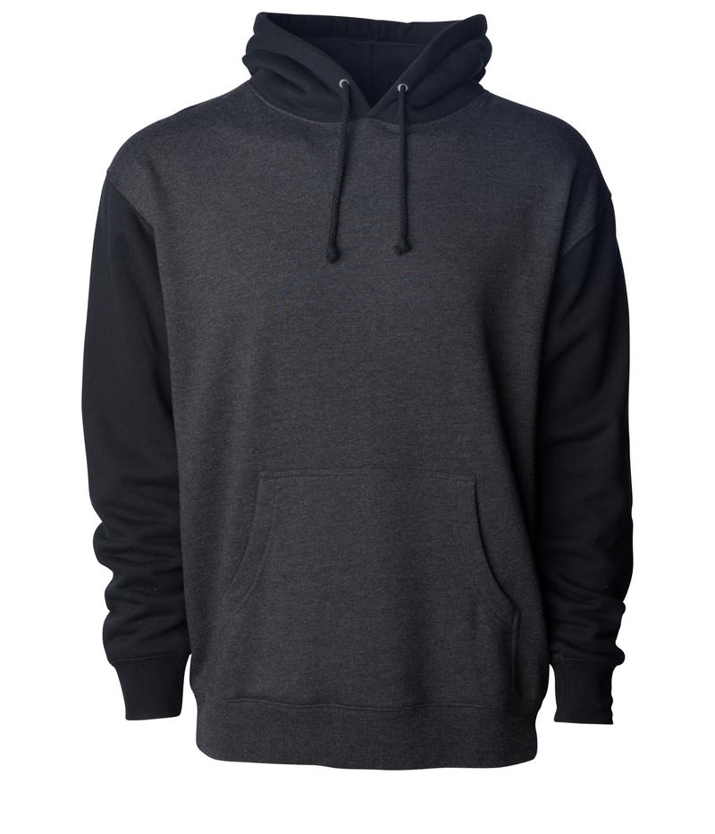 IND4000 - Men's Heavyweight Hooded Pullover Sweatshirt Charcoal Heather Black 4000 BASIC FLEECE Classic COTTON / POLYESTER Heavyweight hoodie ind IND4000 INDEPENDENT MEN Men's pullover PULLOVERS REGULAR shsdchildproduct sweatshirt tearaway