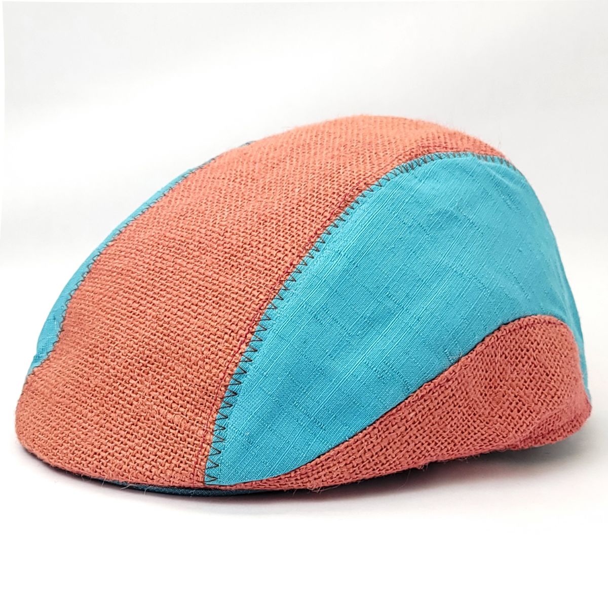 Fashion Ivy - 1794, Linen, Multi-Coloured Orange & Blue OSFA Fashion Hat