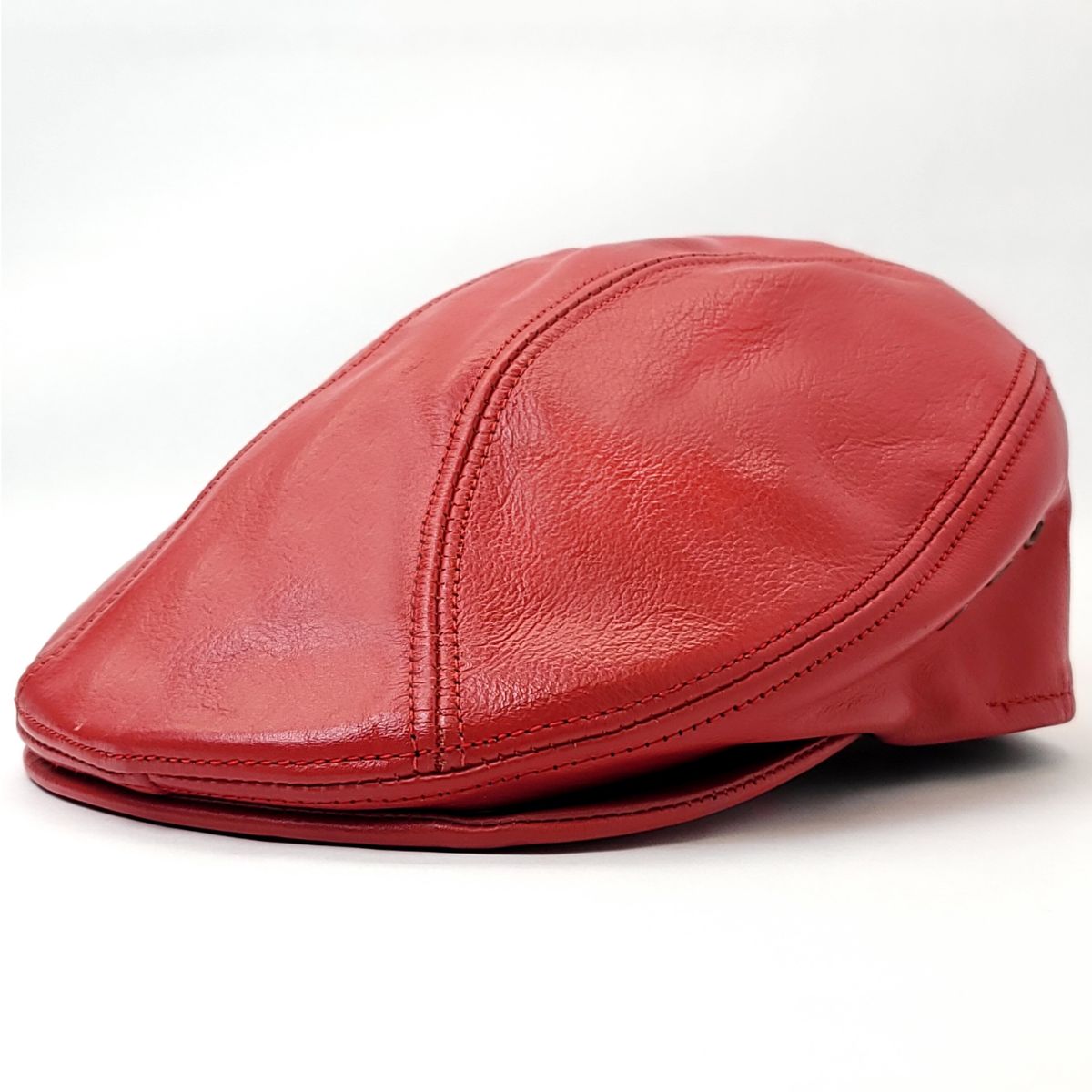 IVY Hat - #905 Genuine Leather Multi-Coloured S/M & L/XL - Red / Ivy