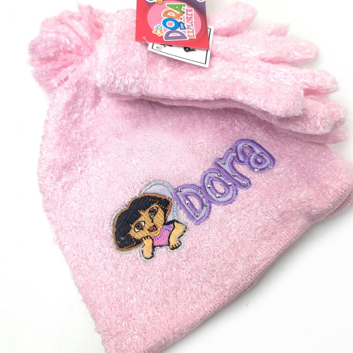 Youth - Dora the Explorer, 2pcs set, Winter Pom Beanie & Gloves set Youths