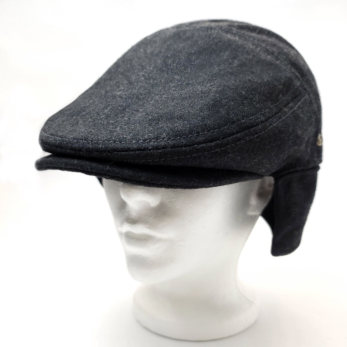 Wool Ivy Earflap Cap - IVE2342, 100% Wool, Solid Colour, 3 Sizes Charcoal Fashion Hat