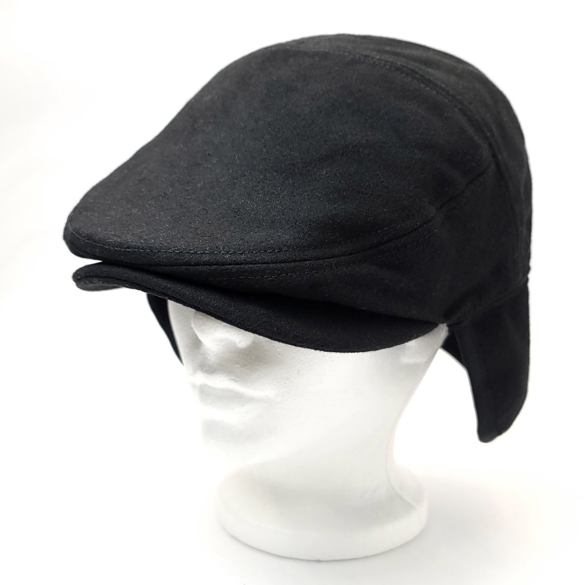 Wool Ivy Earflap Cap - IVE2342, 100% Wool, Solid Colour, 3 Sizes Black Fashion Hat