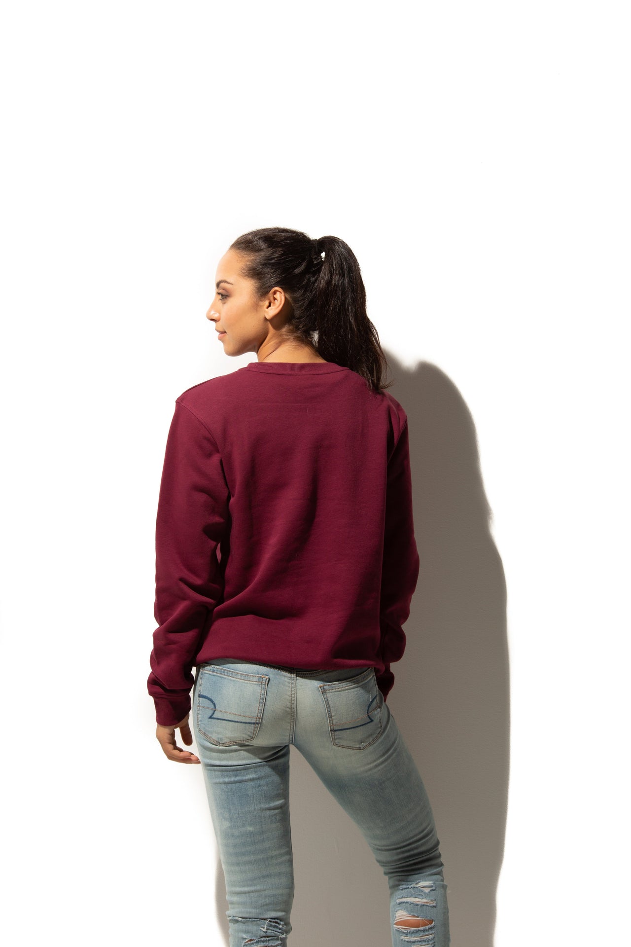 HERO-1020 Unisex Blank Crewneck Sweatshirt - Maroon 1020 Adult Crewneck HERO Red Tops Unisex