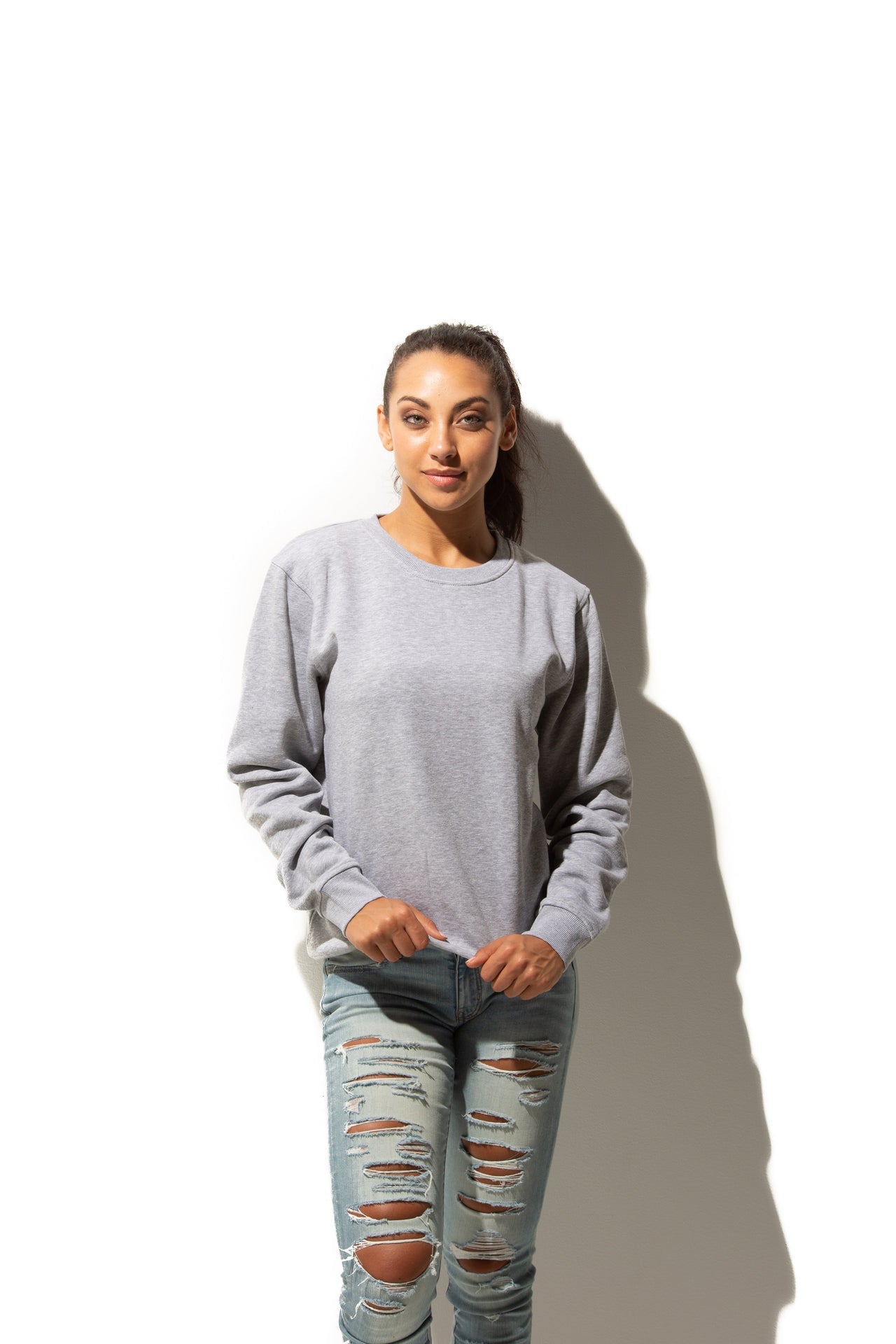 HERO-1020 Unisex Blank Crewneck Sweatshirt - Sport Grey 1020 2023 Spring Sales Adult Crewneck Grey HERO Tops Unisex