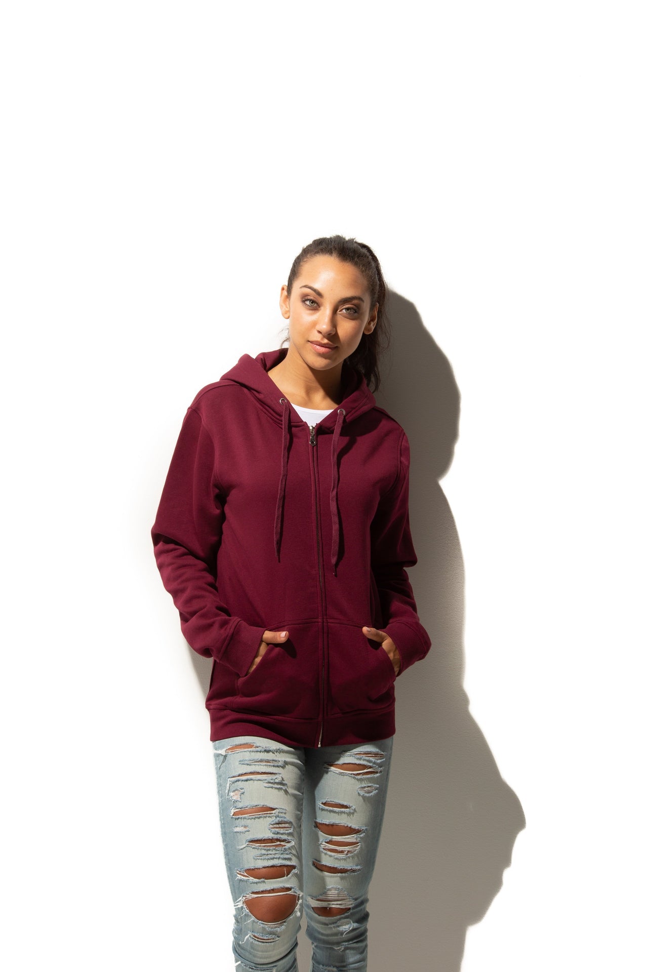 HERO-3020 Unisex Full Zip Hoodie - Maroon 3020 Adult Full-Zip Grey HERO Tops Unisex