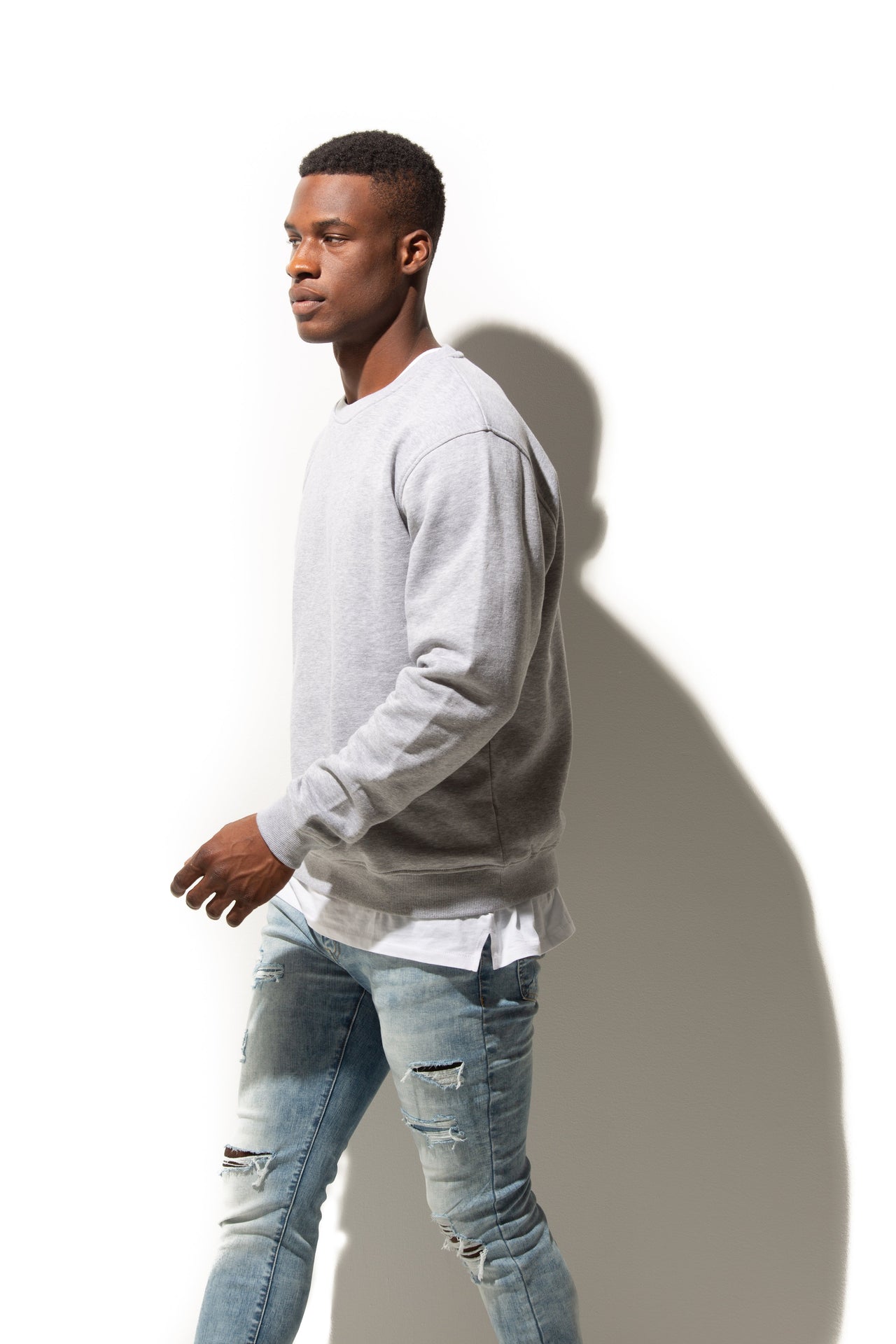 HERO-1020 Unisex Blank Crewneck Sweatshirt - Sport Grey 1020 2023 Spring Sales Adult Crewneck Grey HERO Tops Unisex