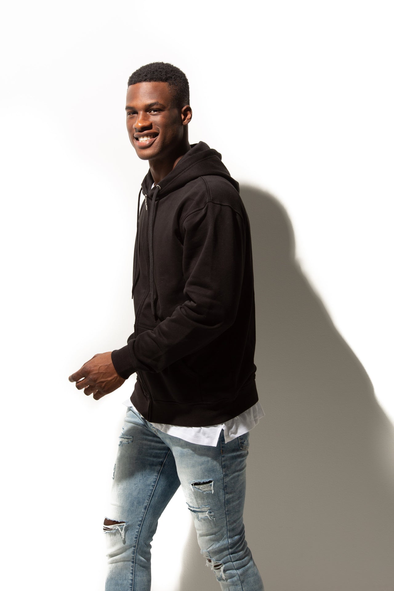 HERO-3020 Unisex Full Zip Hoodie - Black 3020 Adult Black Full-Zip HERO Tops Unisex