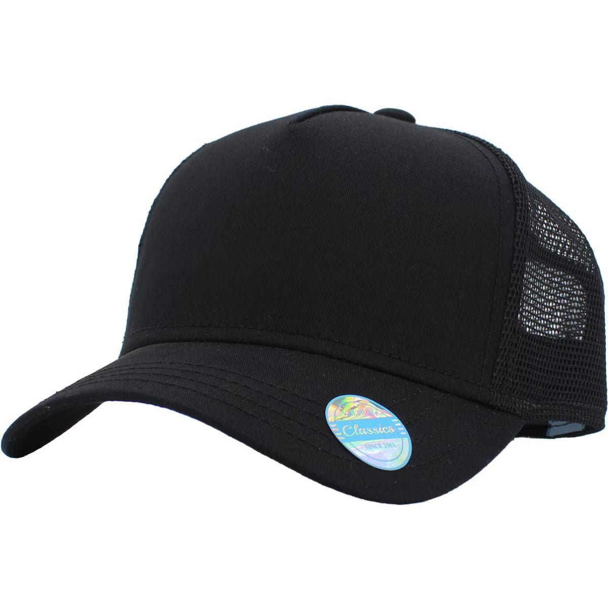 Trucker Cap - KB, 5 Panel, Black, Adjustable Trucker Cap