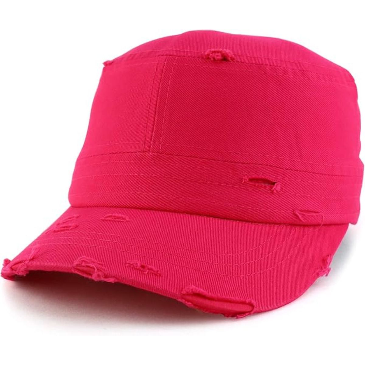 Military Cap - Vintage, Strap Closure, Multi-Coloured, OSFA Hot Pink