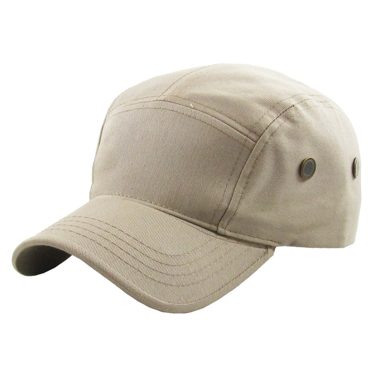Military Cap - 5 Panel Military Twill, Multi-Coloured, One Size Khaki OSFA 5 Panel
