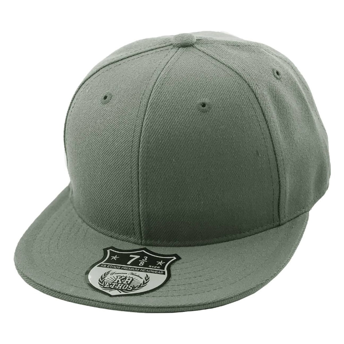 Fitted Flat Bill Cap - Dark Grey, Various Sizes Plain Cap
