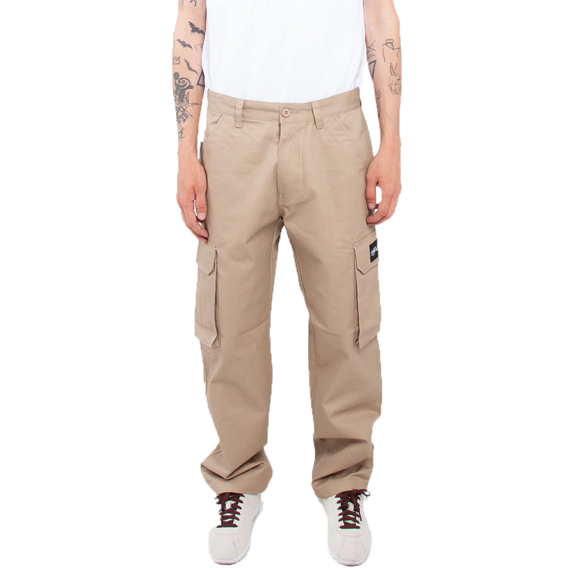 Twill Cargo Pants Khaki BOTTOMS cargo COTTON / POLYESTER LOOSE MEN shaka Shaka Wear