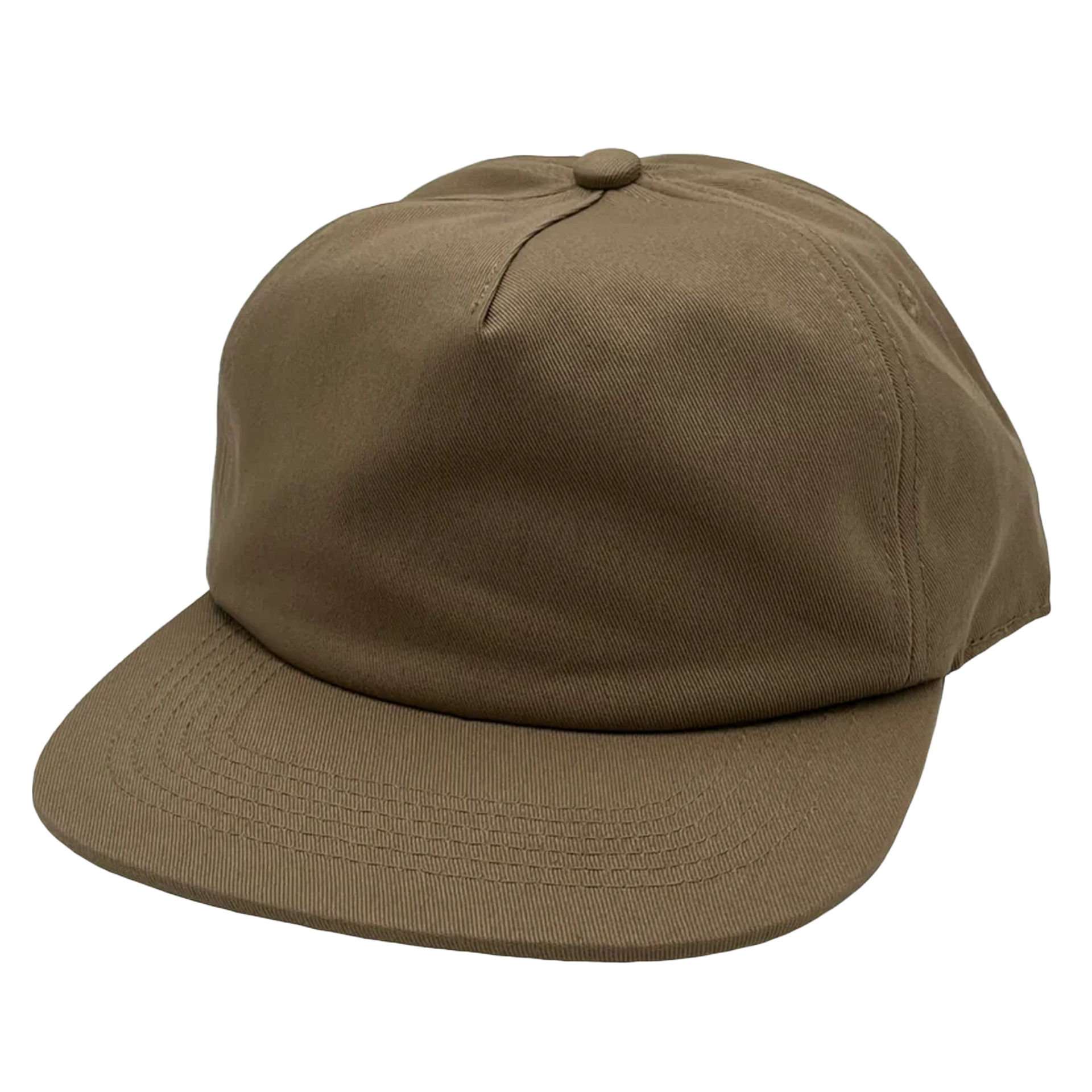 GNV-1040SB - 5 Panels Mid Profile Flat Bill Khaki One Size 5 PANELS 5 PANELS - UNSTRUCTURED COTTON FLAT mid profile nissi caps SNAPBACK UNISEX UNSTRUCTURED