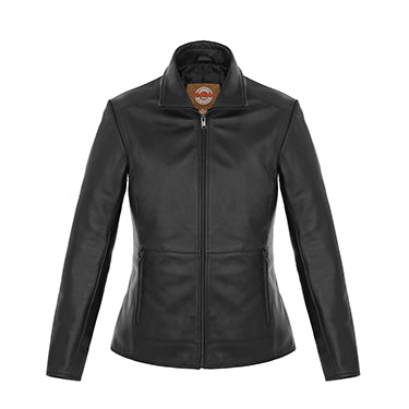L00498 - Milan - Ladies Lamb Leather Insulated Jacket Black 498 black Genuine Leather Ladies leather Women