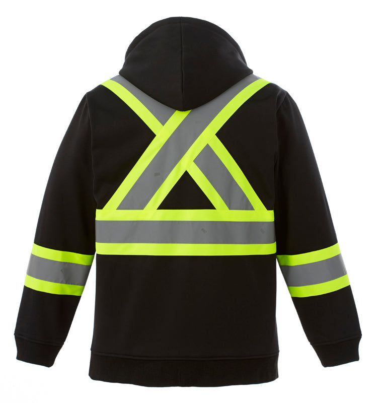 L00682 - Freedom - Hi-Vis Full Zip Hooded Sweatshirt 682 adult CX2 Hi-Vis mens safety hoodie
