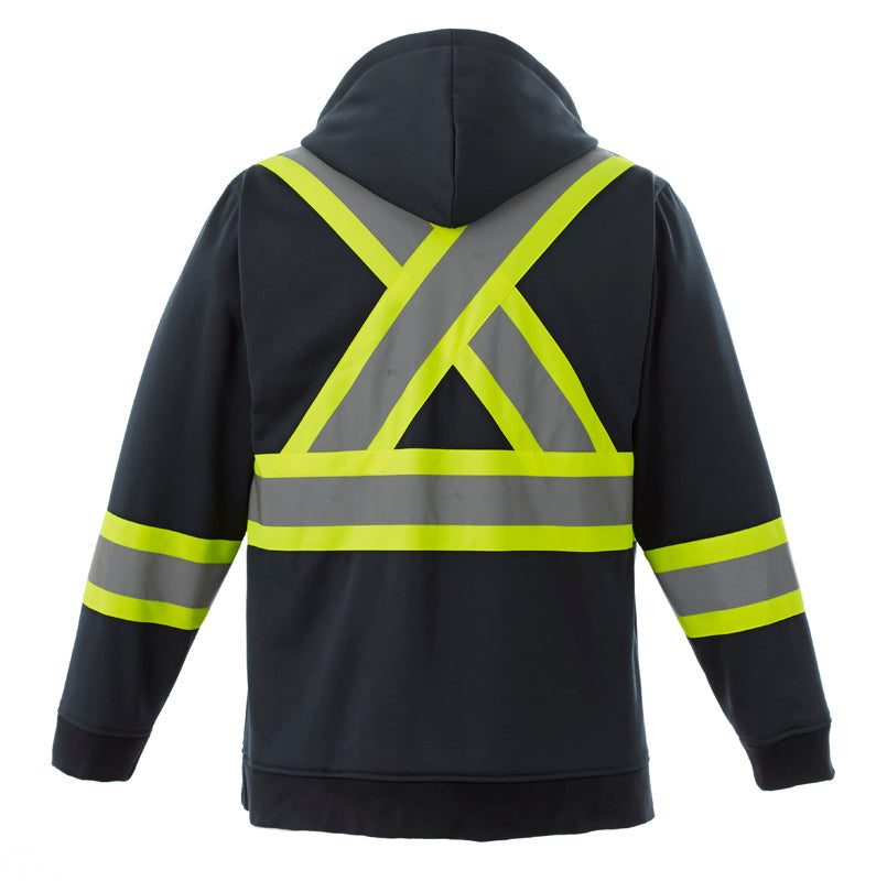L00682 - Freedom - Hi-Vis Full Zip Hooded Sweatshirt 682 adult CX2 Hi-Vis mens safety hoodie