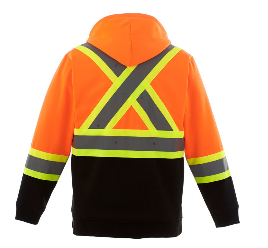 L00682 - Freedom - Hi-Vis Full Zip Hooded Sweatshirt 682 adult CX2 Hi-Vis mens safety hoodie