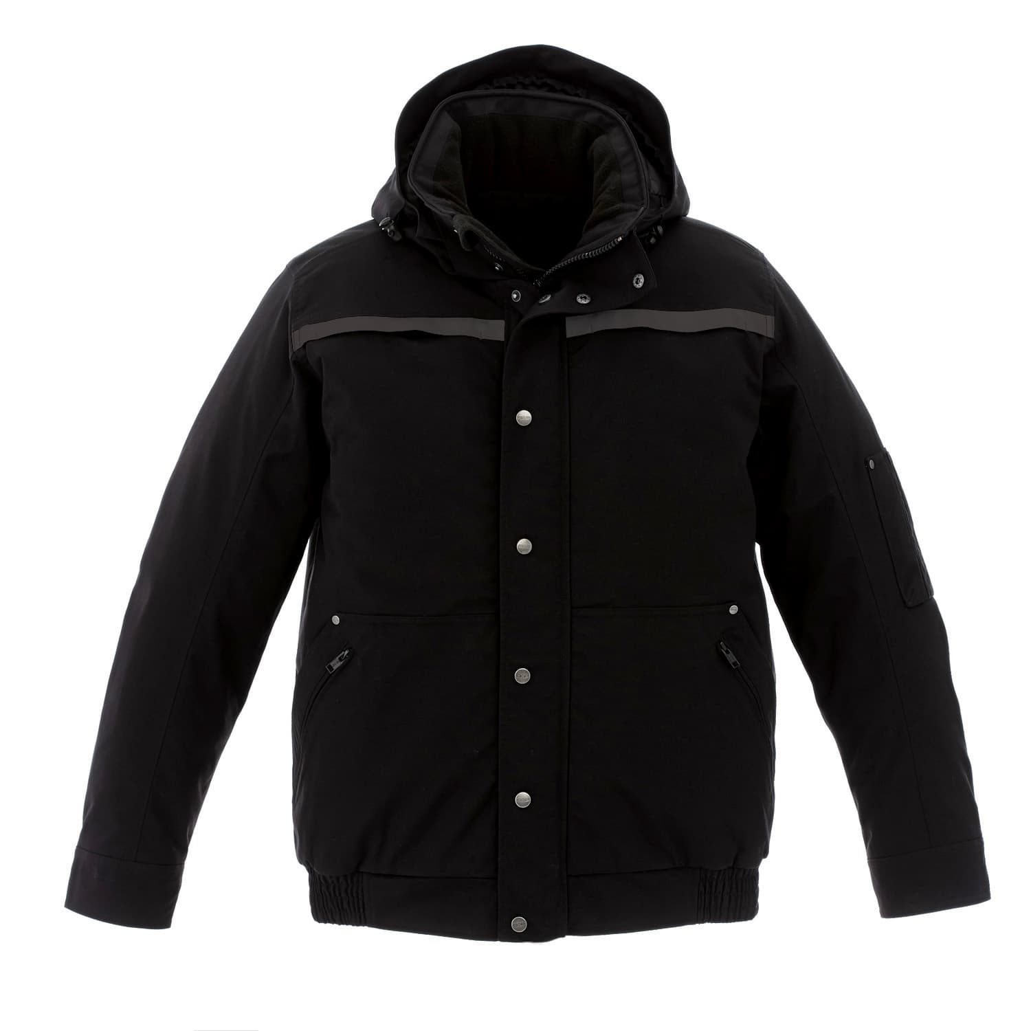 L01110 - Champion - Heavy Duty Insulated Bomber Jacket w/ Detachable Hood Black 1110 adult CX2 Rugged mens winter coat