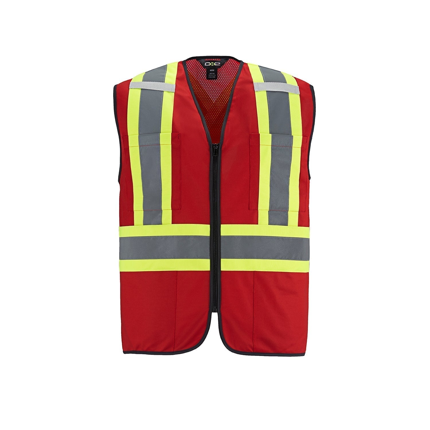 L01150 - Scout - Adult Tricot Hi-Vis Zipper Front Vest Red 1150 __label: NEW construction vest CX2 Hi-Vis