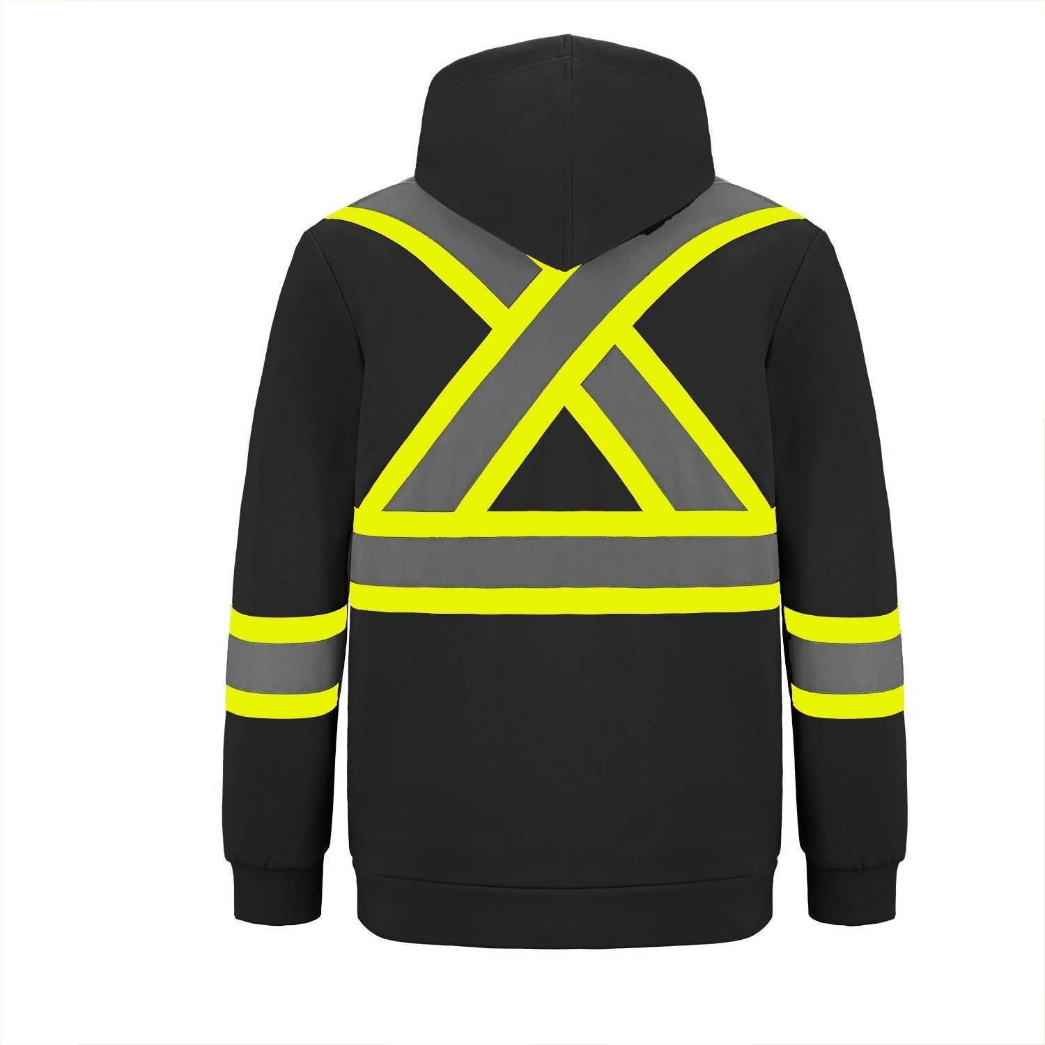 L01380 - Infinity - Hi-Vis Full Zip Hooded Sweatshirt w/ Detachable Hood 1380 adult CX2 Hi-Vis Hi-Vis mens safety hoodie