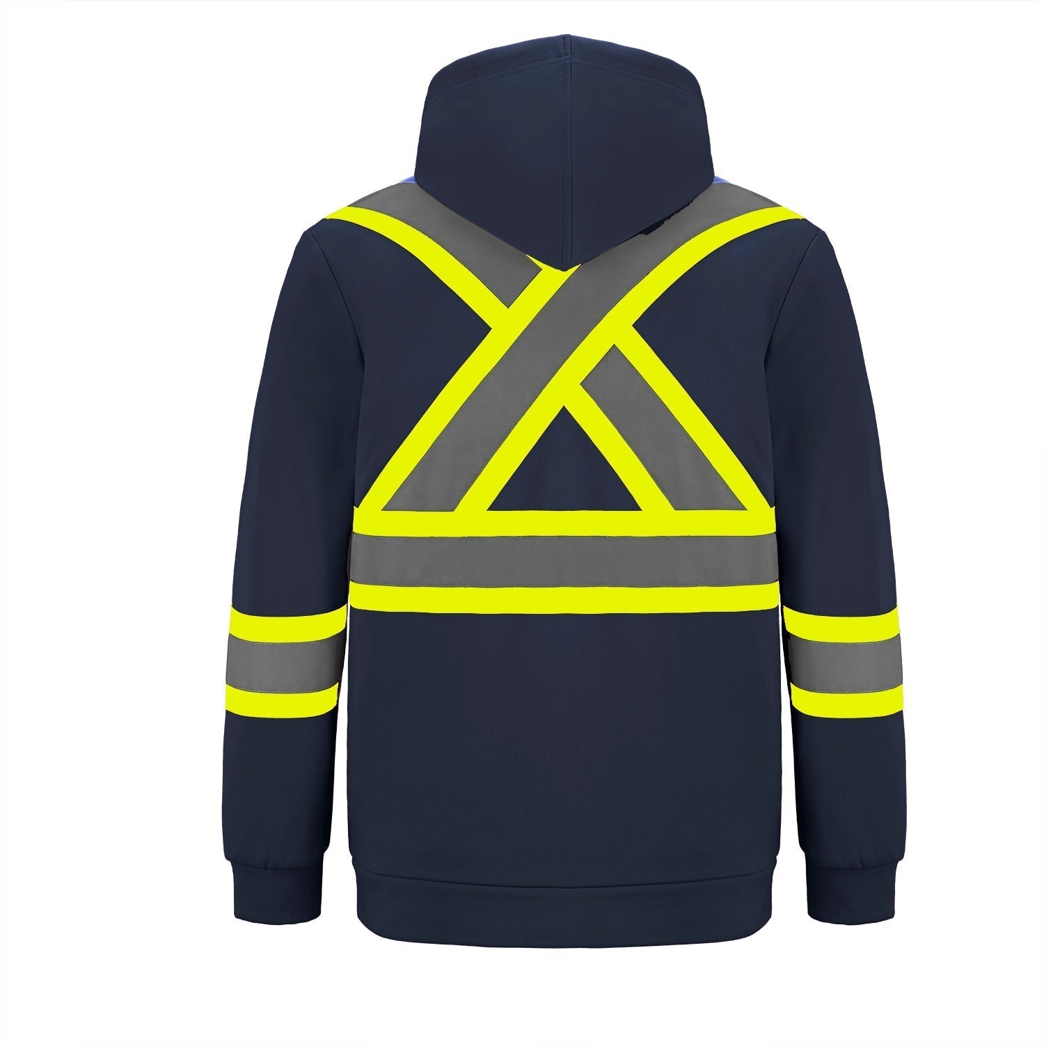 L01380 - Infinity - Hi-Vis Full Zip Hooded Sweatshirt w/ Detachable Hood 1380 adult CX2 Hi-Vis Hi-Vis mens safety hoodie
