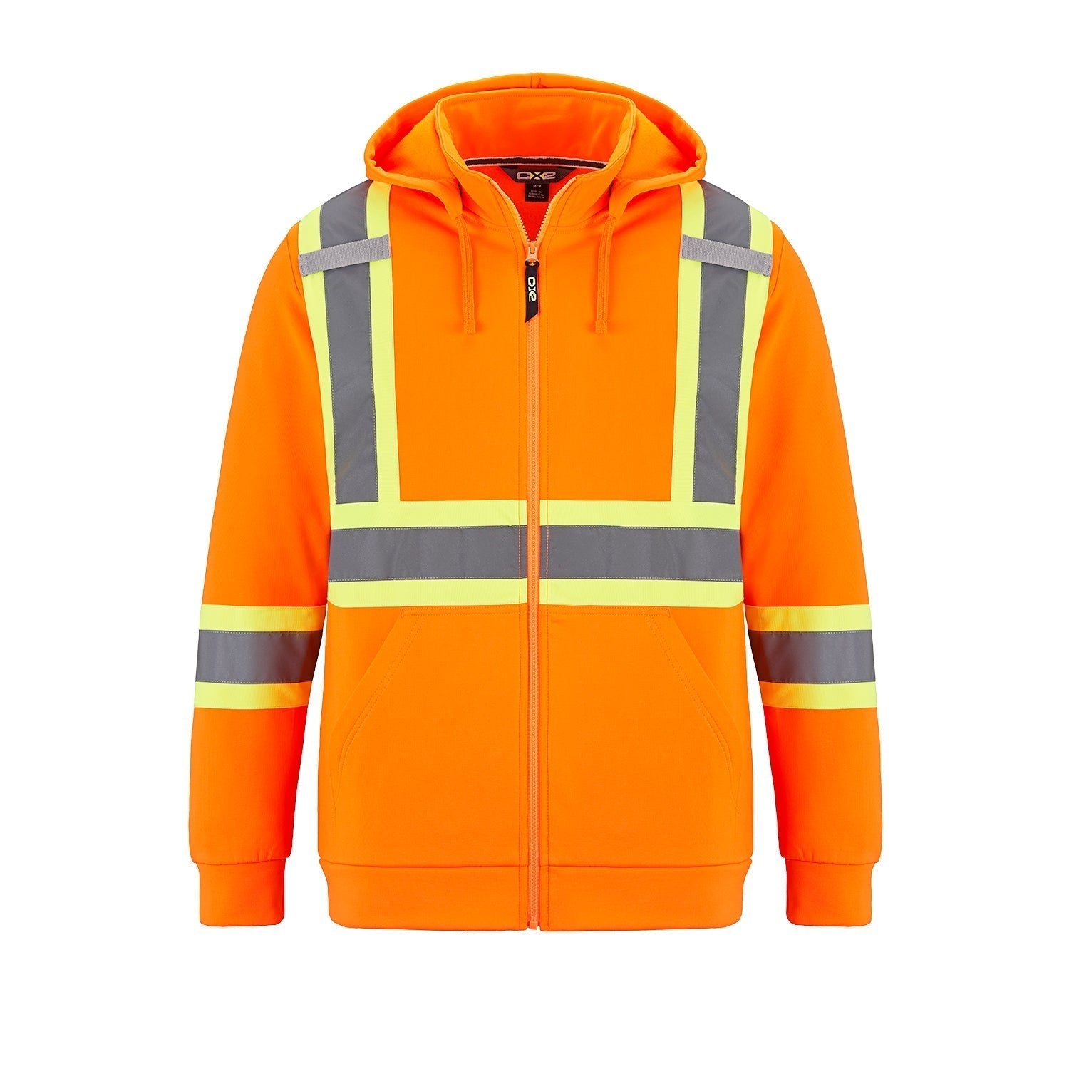 L01380 - Infinity - Hi-Vis Full Zip Hooded Sweatshirt w/ Detachable Hood Hi-Vis Orange 1380 adult CX2 Hi-Vis Hi-Vis mens safety hoodie