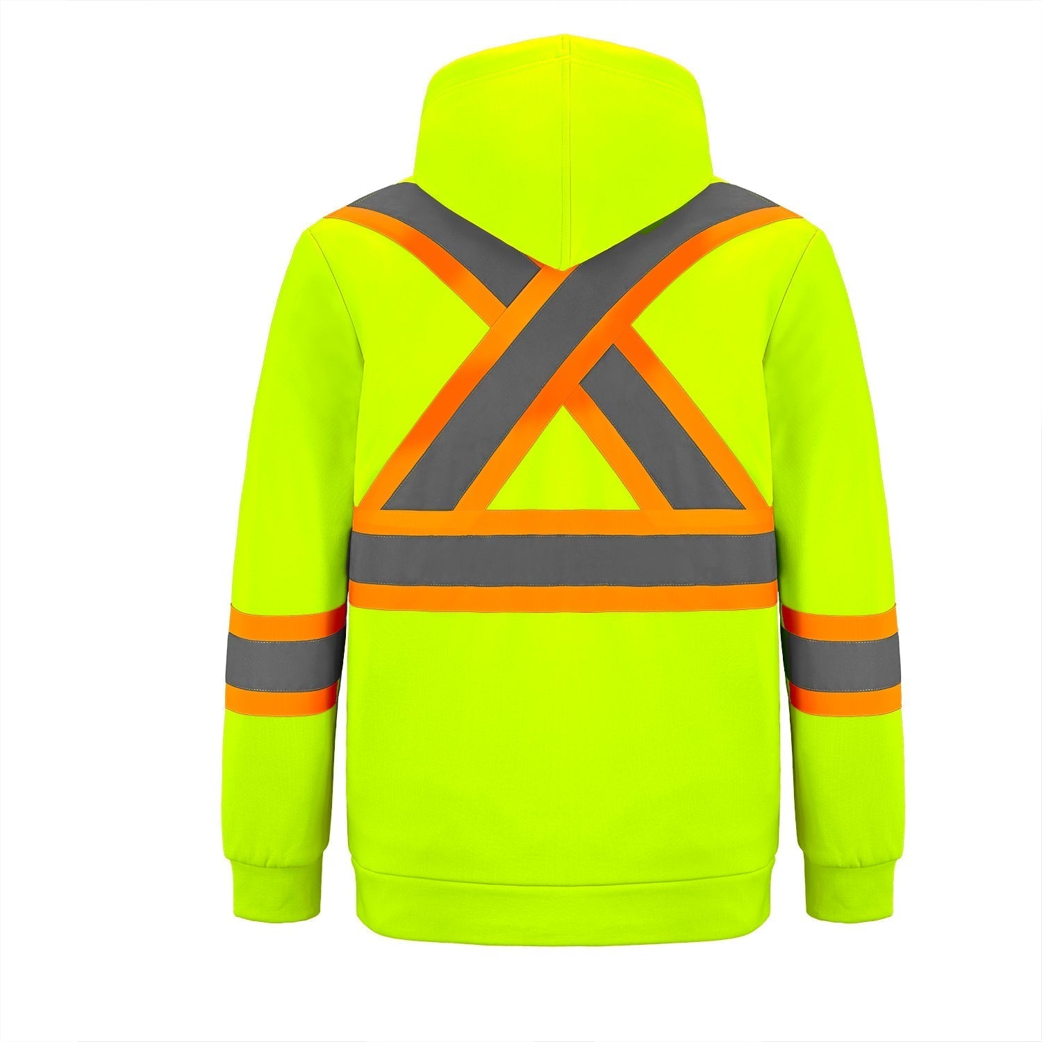 L01380 - Infinity - Hi-Vis Full Zip Hooded Sweatshirt w/ Detachable Hood 1380 adult CX2 Hi-Vis Hi-Vis mens safety hoodie
