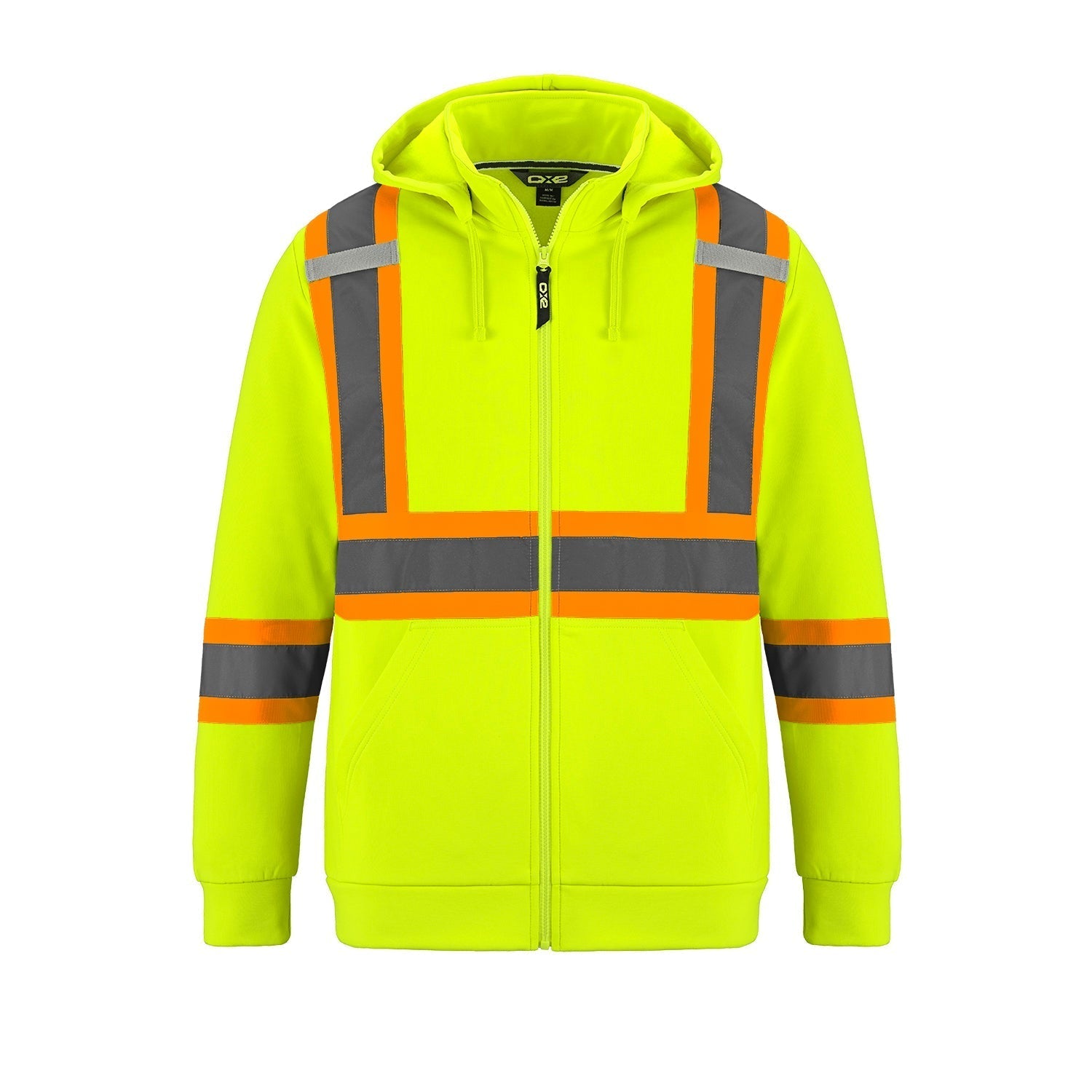 L01380 - Infinity - Hi-Vis Full Zip Hooded Sweatshirt w/ Detachable Hood Hi-Vis Yellow 1380 adult CX2 Hi-Vis Hi-Vis mens safety hoodie