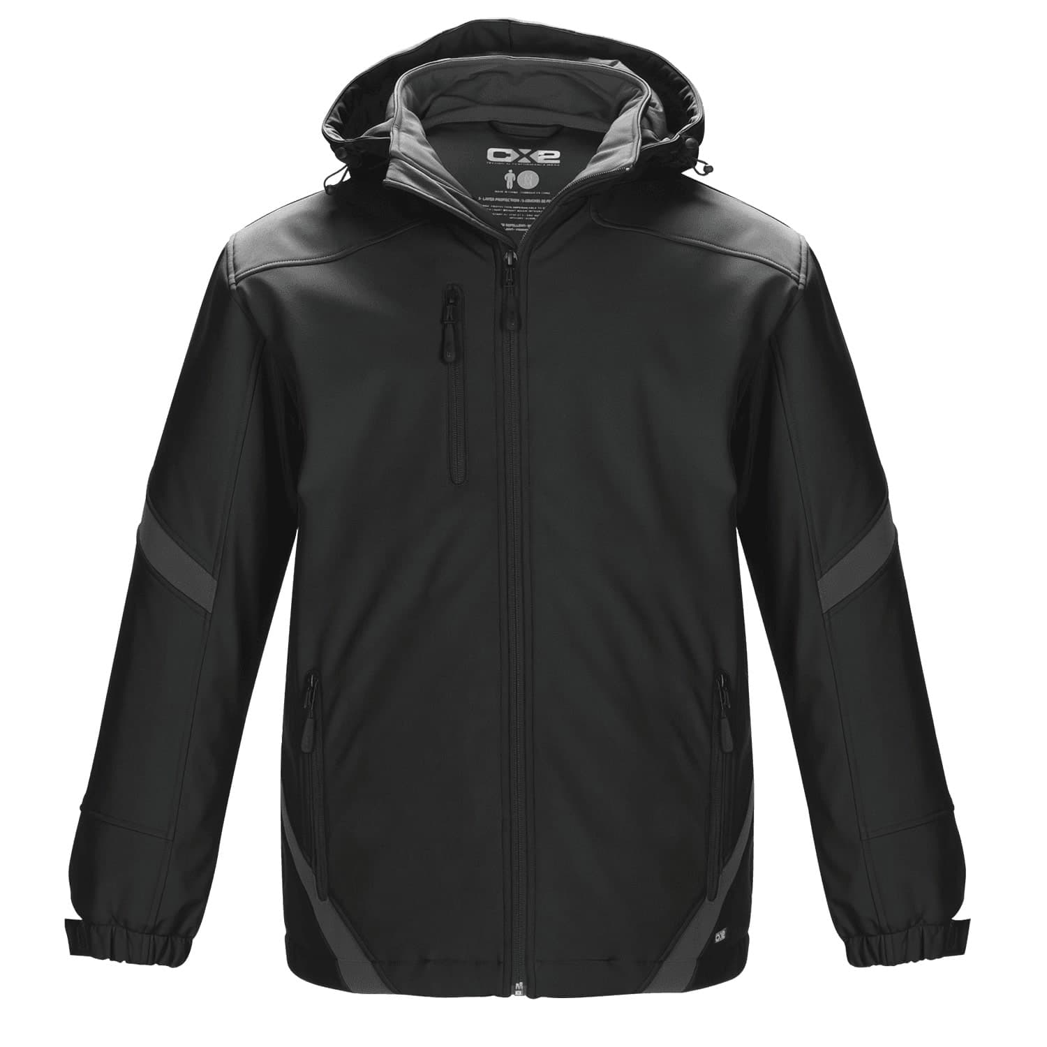 L03200 - Typhoon - Men's Insulated Softshell Jacket w/ Detachable Hood Black Gunmetal 3200 3200Y 3201 adult Jackets mens team
