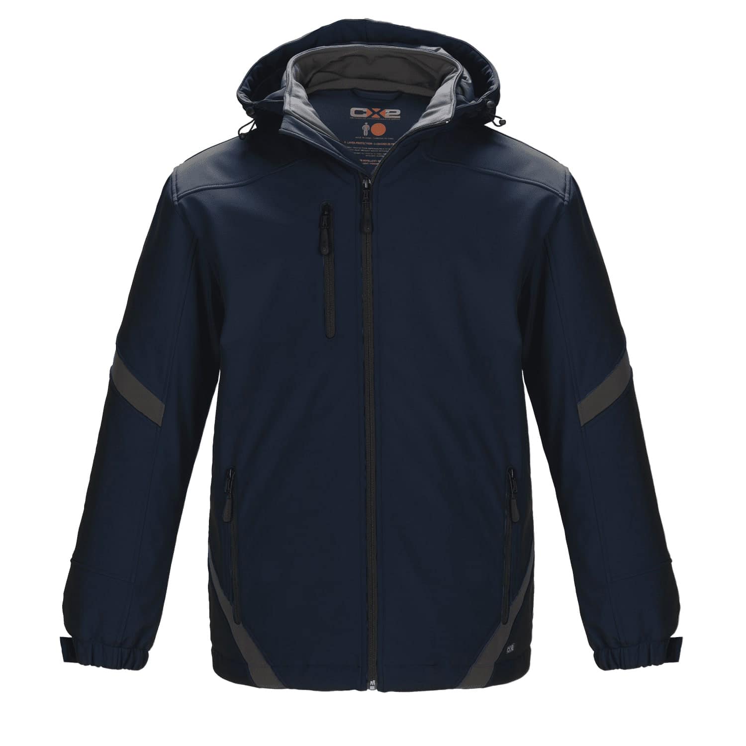 L03200 - Typhoon - Men's Insulated Softshell Jacket w/ Detachable Hood Navy Gunmetal 3200 3200Y 3201 adult Jackets mens team