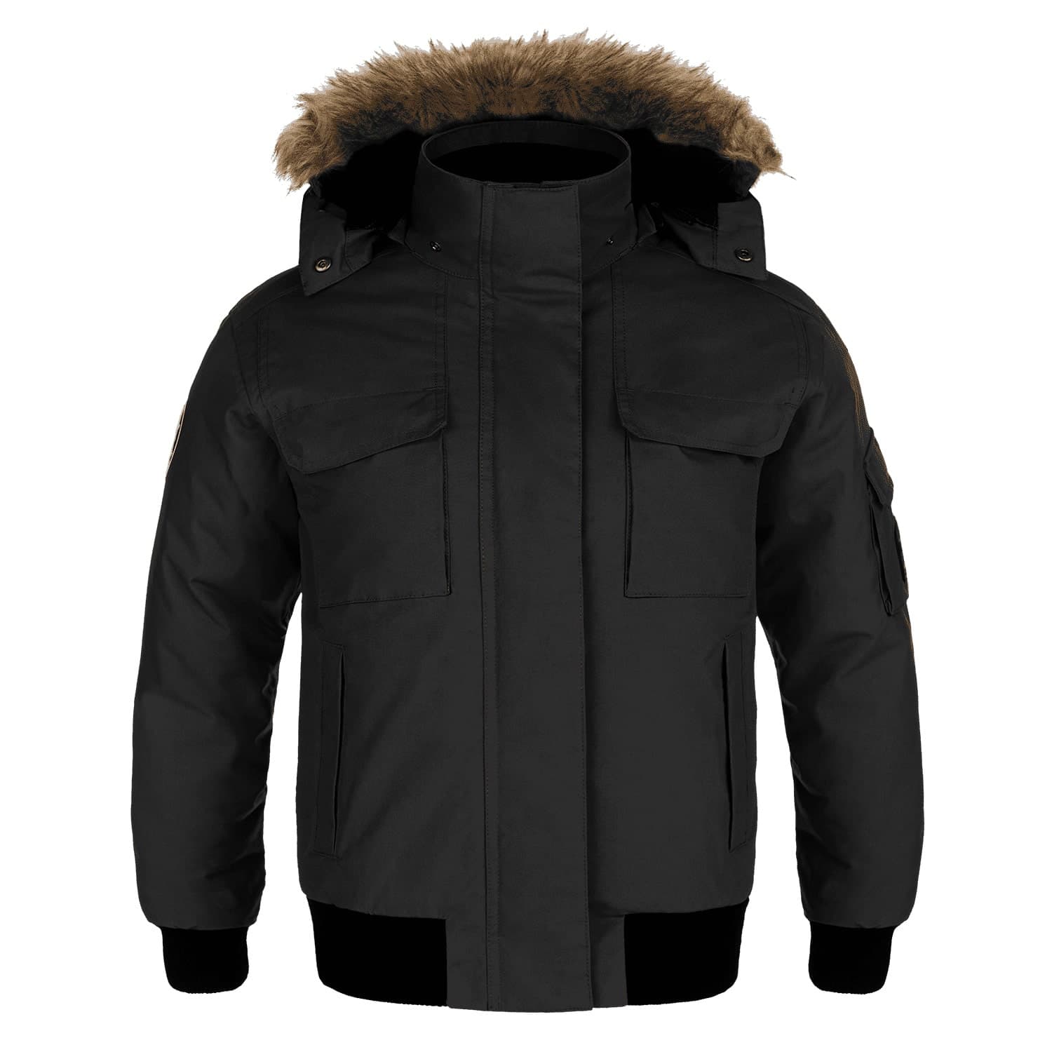 L06076 - Intense - Ladies Cold Weather Bomber Jacket w/ Detachable Hood Black 6076 Heritage 54 Ladies winter coat Women