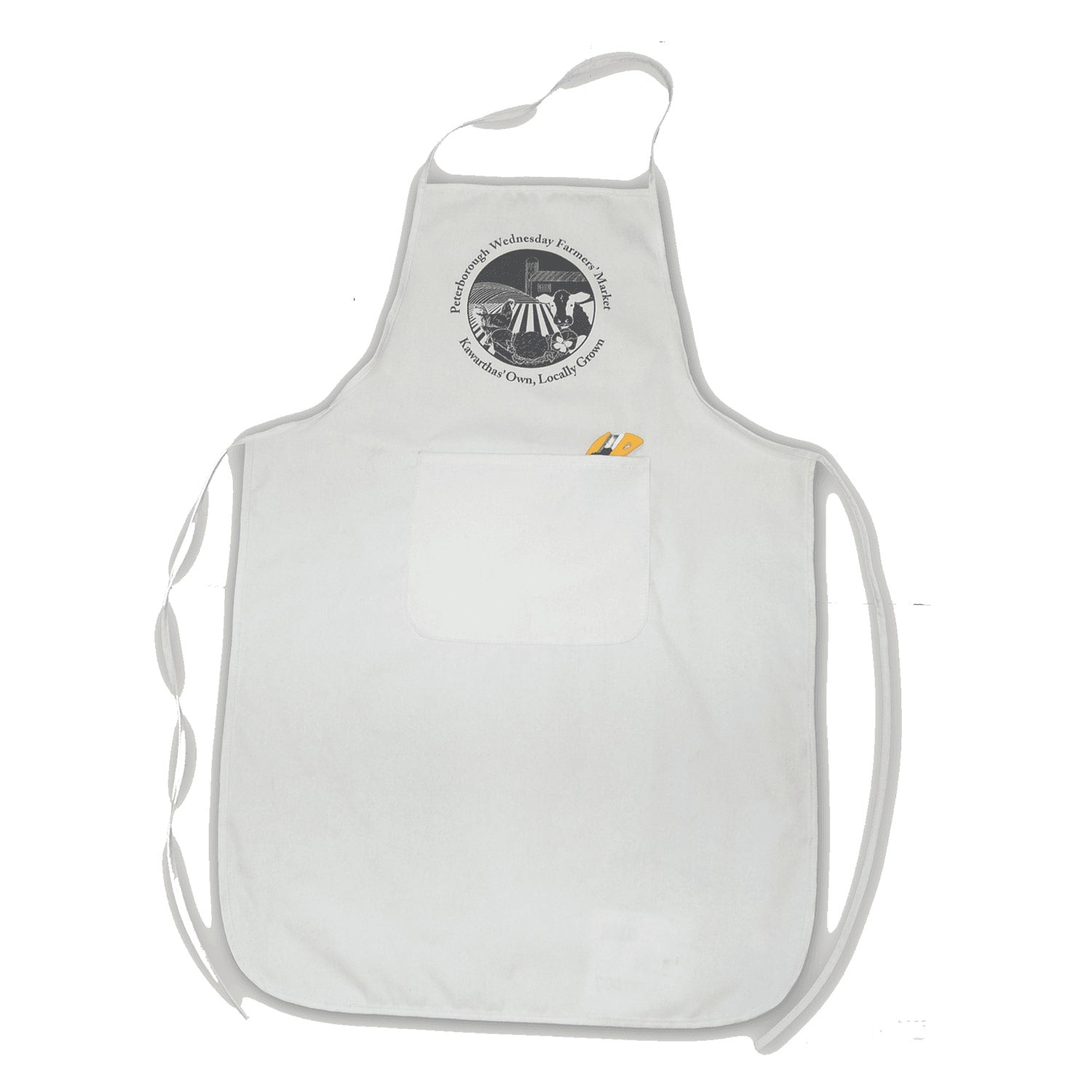 L08475 - Aprons - Polyester One Pocket Bib Apron White White OS 8475