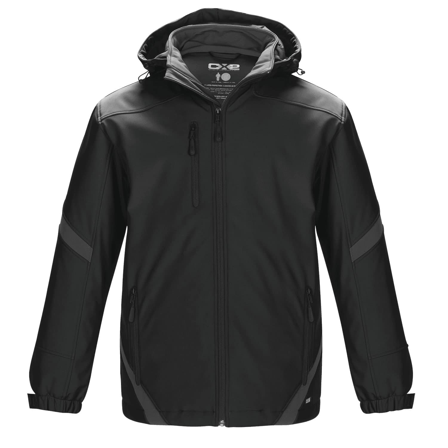 L3200Y - Typhoon - Youth Insulated Softshell Jacket w/ Detachable Hood Black Gunmetal XS 3200 3200Y 3201 team youth